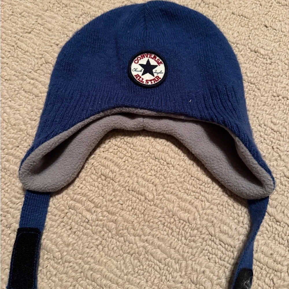 Converse Toddler Navy Blue Hat and Mittens Set